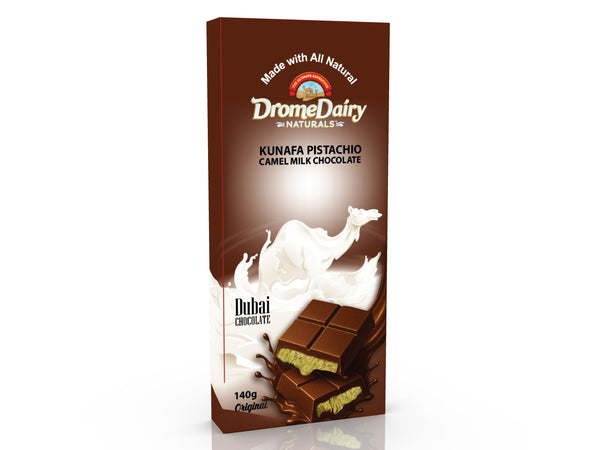 DromeDairy Naturals Premium Camel Milk Chocolate - Dubai Chocolate (Kunafa Pistachio)